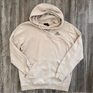 Adidas Beige / Grey Logo Pullover Hoodie